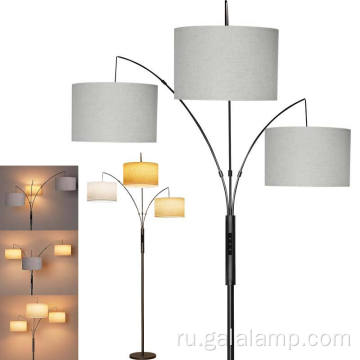 Современный светодиодный торшер с тремя головками для уютных гостиных